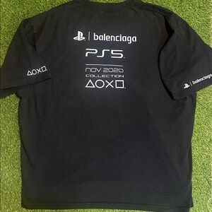 Authentic Balenciaga X Sony Playstation PS5 Collab Collection Black Tee